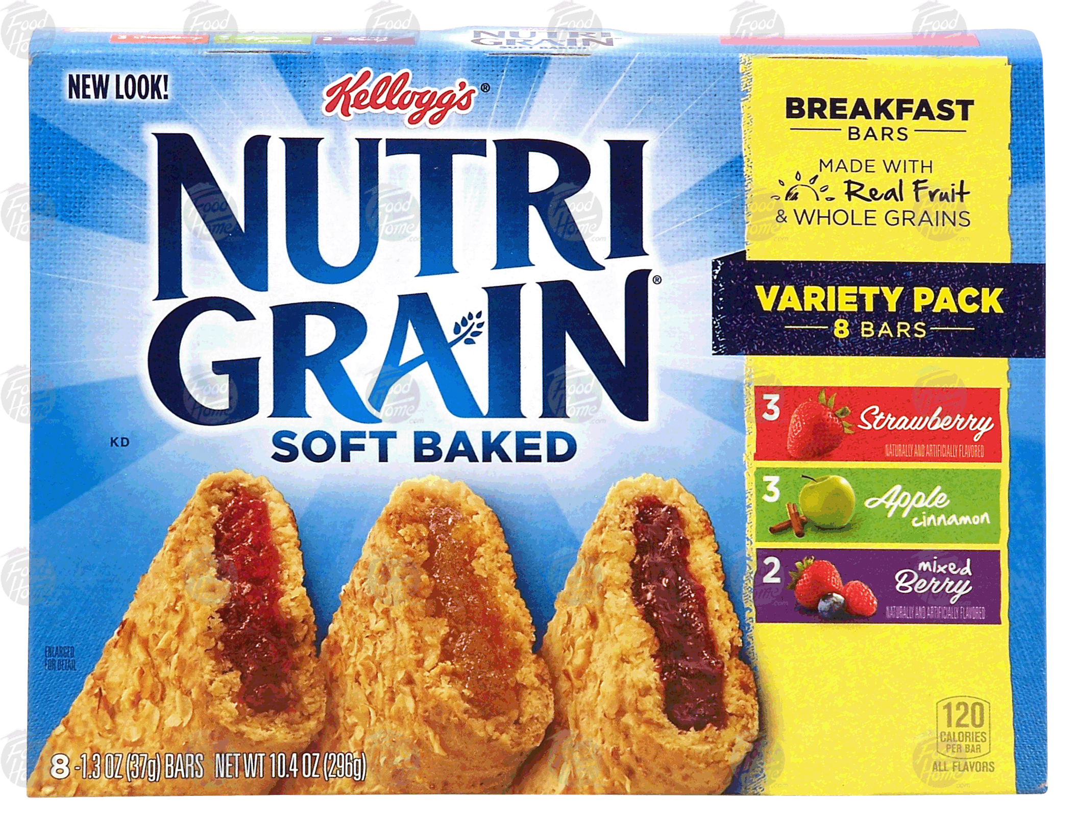 Kellogg's Nutri-Grain soft baked breakfast bars, 3 strawberry, 3 apple cinnamon, 2 mixed berry Full-Size Picture